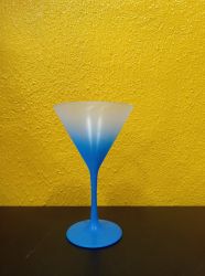 Taça Martini Acrílica Jateada Azul Royal