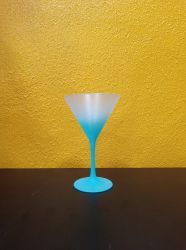 Taça Martini Acrílica Jateada Azul Tiffany