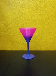 Atacado Taça Martini Acrílica Jateada Bicolor Lilás e Pink
