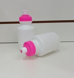 Squeeze Plástico 350ml Branco C/ Tampa Pink