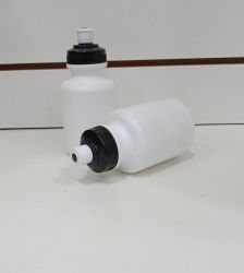 Squeeze Plástico 350ml Branco C/ Tampa Preta
