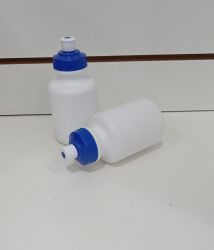 Squeeze Plástico 350ml Branco C/ Tampa Azul Royal